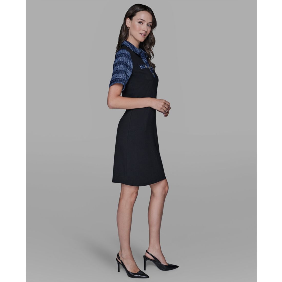 Karl Lagerfeld Paris Women's Polo Collar Pull-On Dress