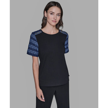 Karl Lagerfeld Paris Women's Raglan Short-Sleeve Blouse