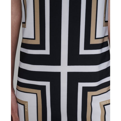 Karl Lagerfeld Paris Women's Halter Neck Printed Midi Dress