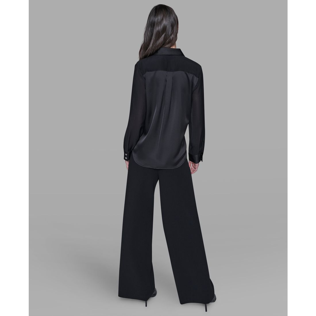 Karl Lagerfeld Paris Women's Collar Sequin Detail Top