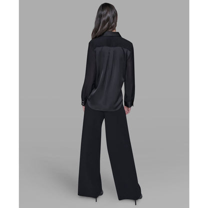 Karl Lagerfeld Paris Women's Collar Sequin Detail Top