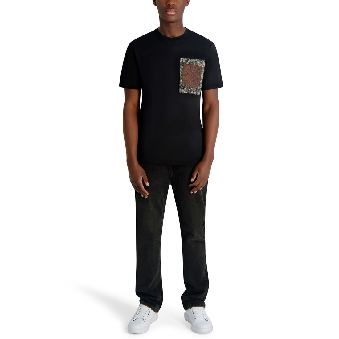 Karl Lagerfeld Paris Men's Thumbprint Detail T-Shirt