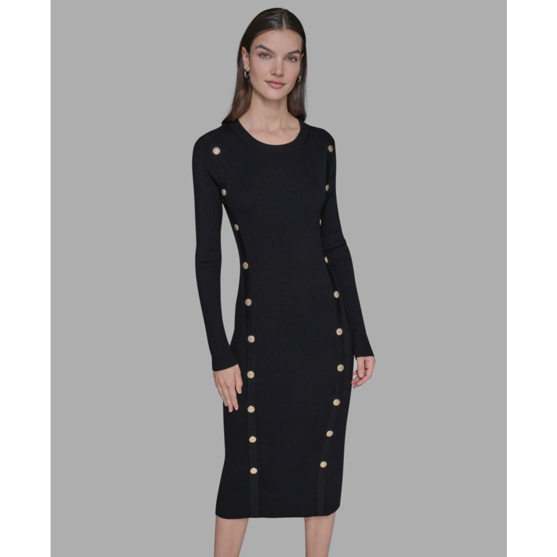 Karl Lagerfeld Paris Women's Long Sleeves Bodycon Dress