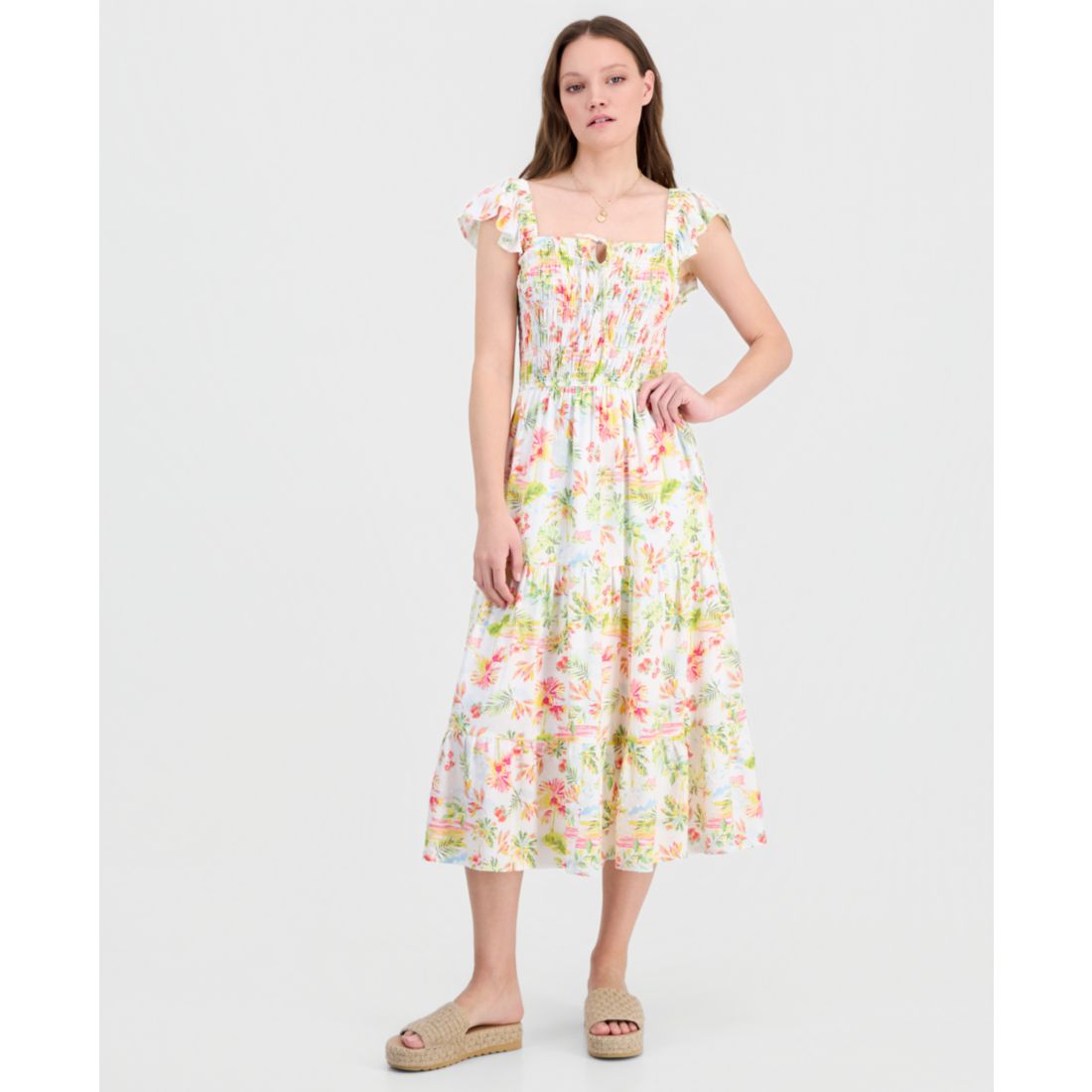 Self Esteem Juniors' Sleeveless Floral Midi Dress