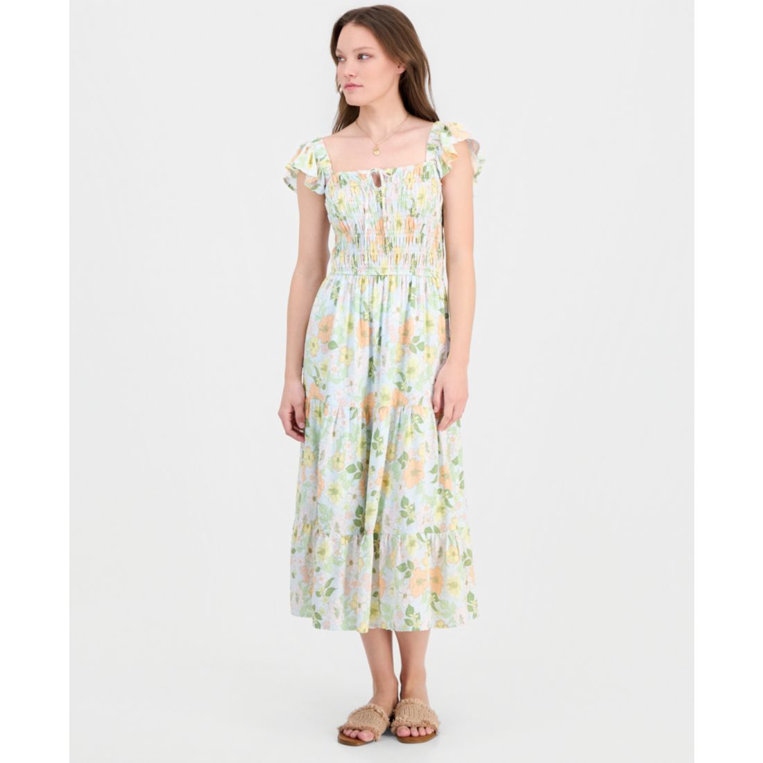 Self Esteem Juniors' Sleeveless Floral Midi Dress