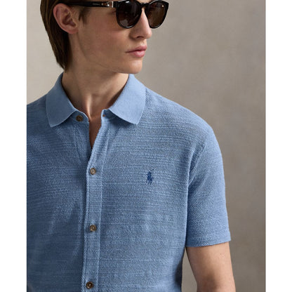 Polo Ralph Lauren Men's Textured Cotton-Linen Shirt Sweater