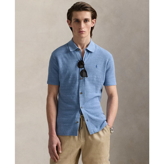 Polo Ralph Lauren Men's Textured Cotton-Linen Shirt Sweater