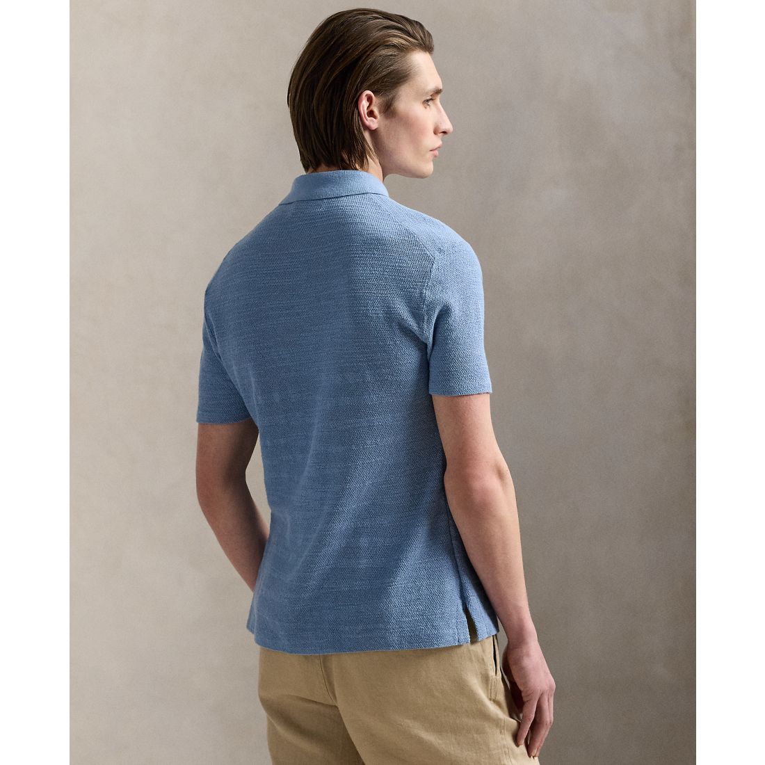 Polo Ralph Lauren Men's Textured Cotton-Linen Shirt Sweater