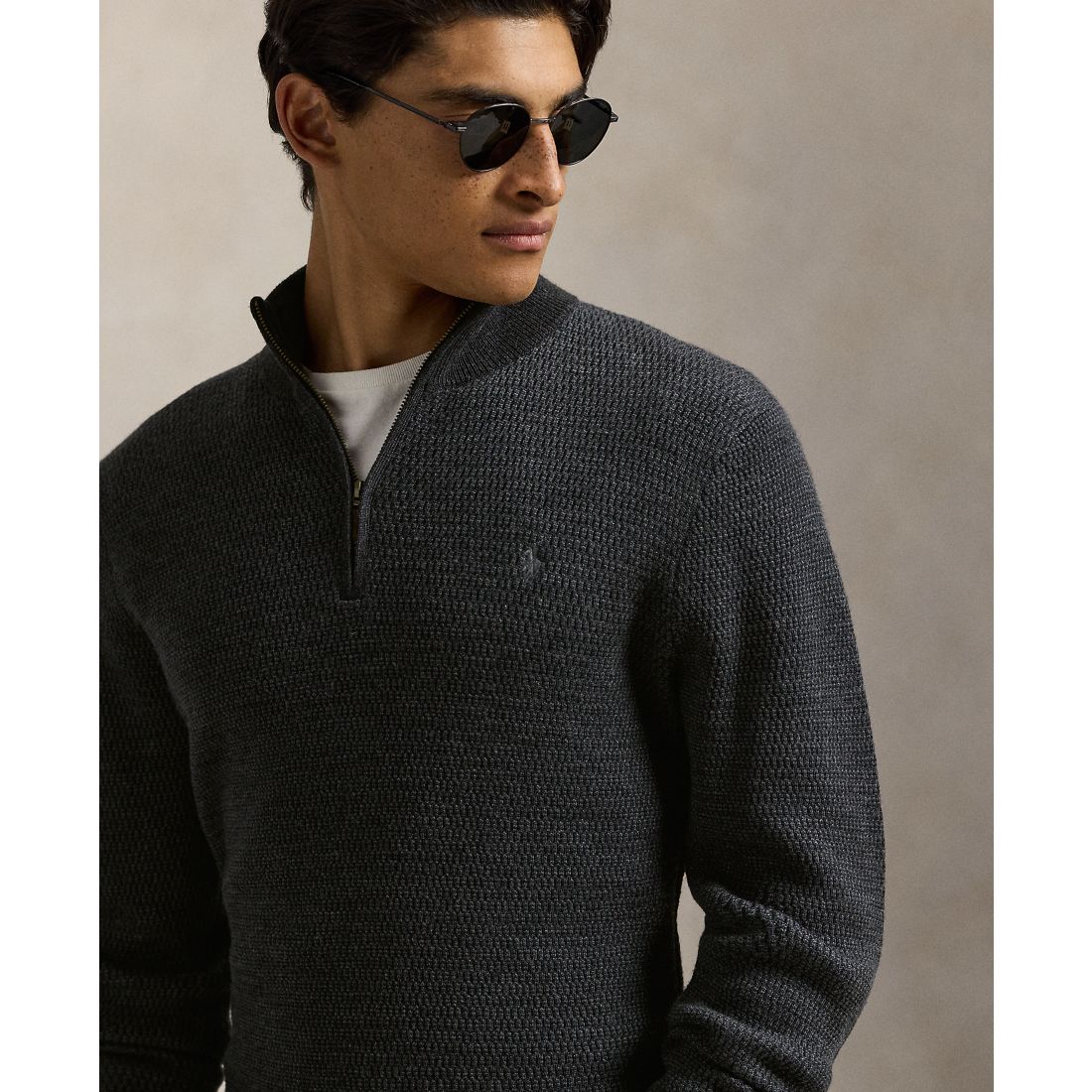 Polo Ralph Lauren Men's Washable Wool Quarter-Zip Sweater