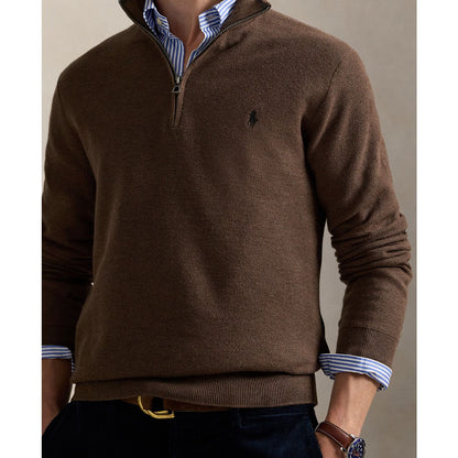 Polo Ralph Lauren Men's Mesh-Knit Cotton Quarter-Zip Sweater