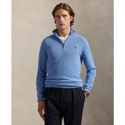 Polo Ralph Lauren Men's Mesh-Knit Cotton Quarter-Zip Sweater