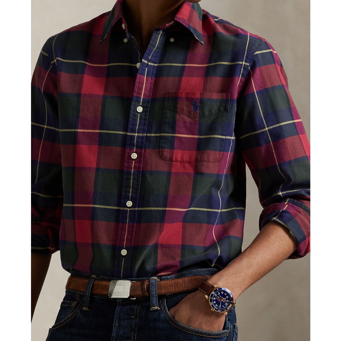 Polo Ralph Lauren Men's Classic-Fit Plaid Oxford Shirt