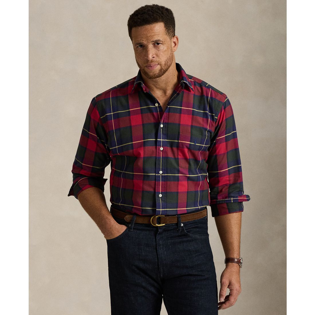 Polo Ralph Lauren Men's Big & Tall Plaid Oxford Shirt