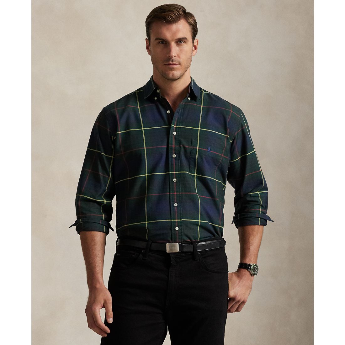 Polo Ralph Lauren Men's Big & Tall Plaid Oxford Shirt