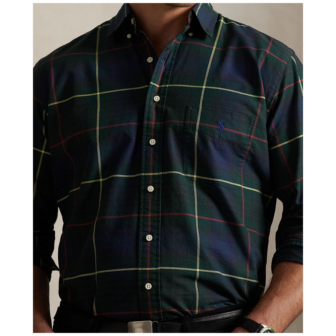Polo Ralph Lauren Men's Big & Tall Plaid Oxford Shirt