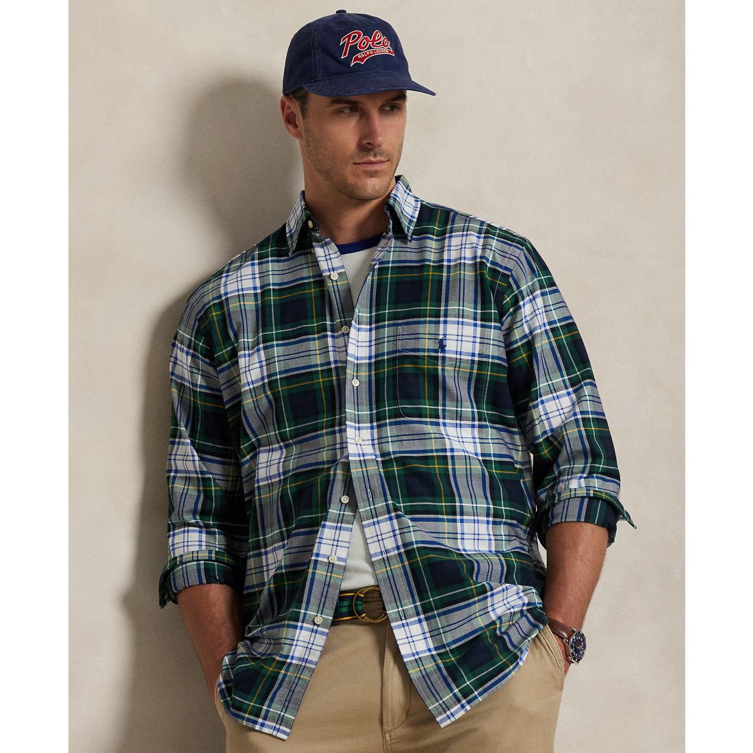 Polo Ralph Lauren Men's Big & Tall Plaid Oxford Shirt