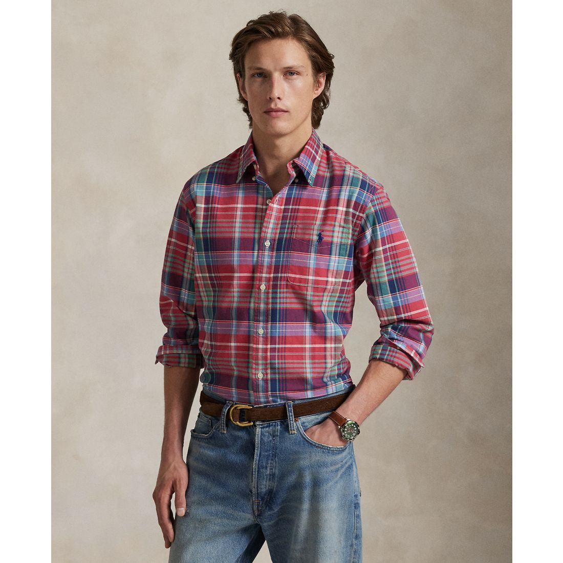 Polo Ralph Lauren Men's Classic-Fit Plaid Oxford Shirt
