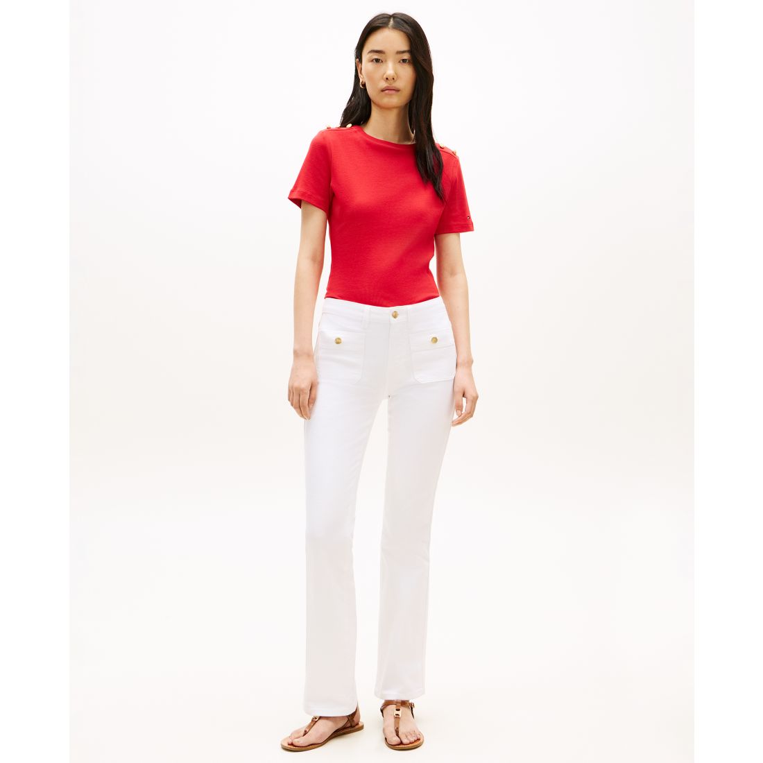 Tommy Hilfiger Women's Ribbed Boxy Crewneck T-Shirt