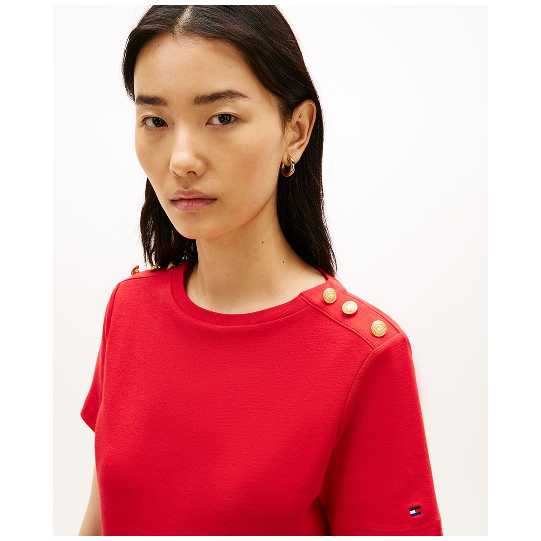 Tommy Hilfiger Women's Ribbed Boxy Crewneck T-Shirt