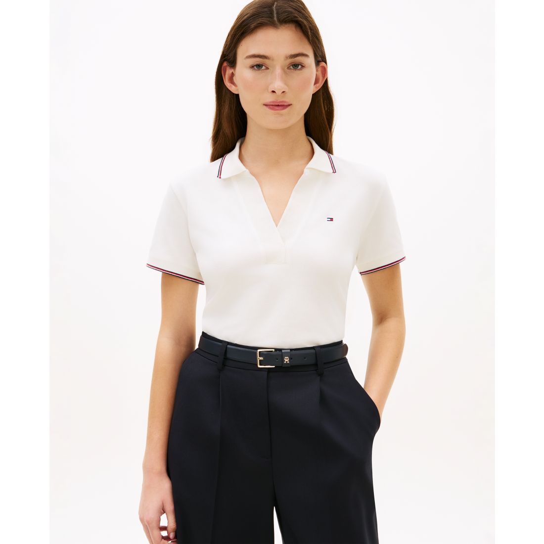 Tommy Hilfiger Women's Classic Pique Short-Sleeve Polo T-Shirt