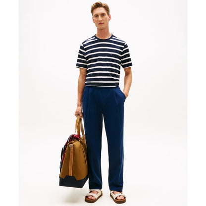 Tommy Hilfiger Men's Regular-Fit Essential Stripe T-Shirt - Desert Sky / Ecru Stripe