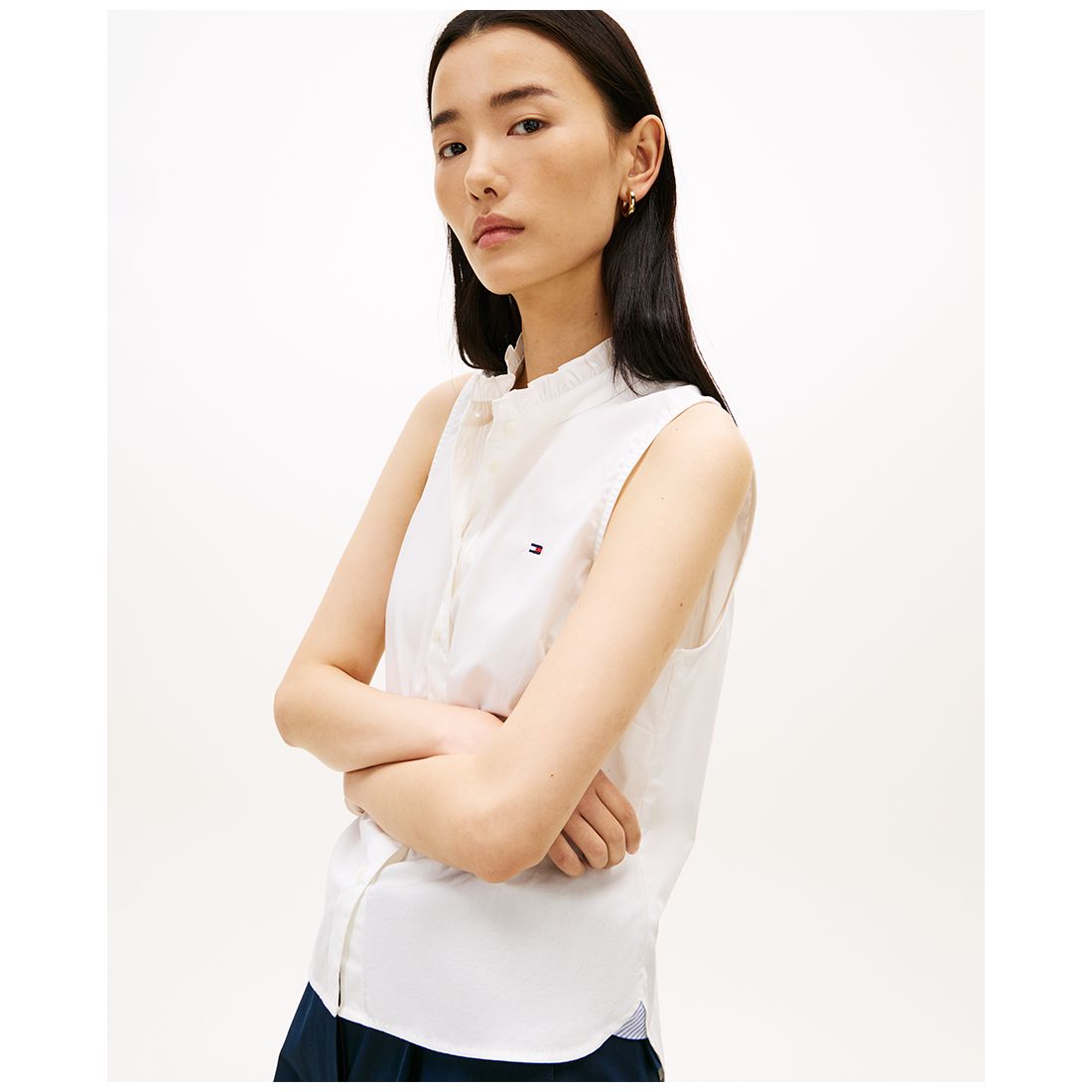 Tommy Hilfiger Women's Classic Frill Sleeveless Shirt