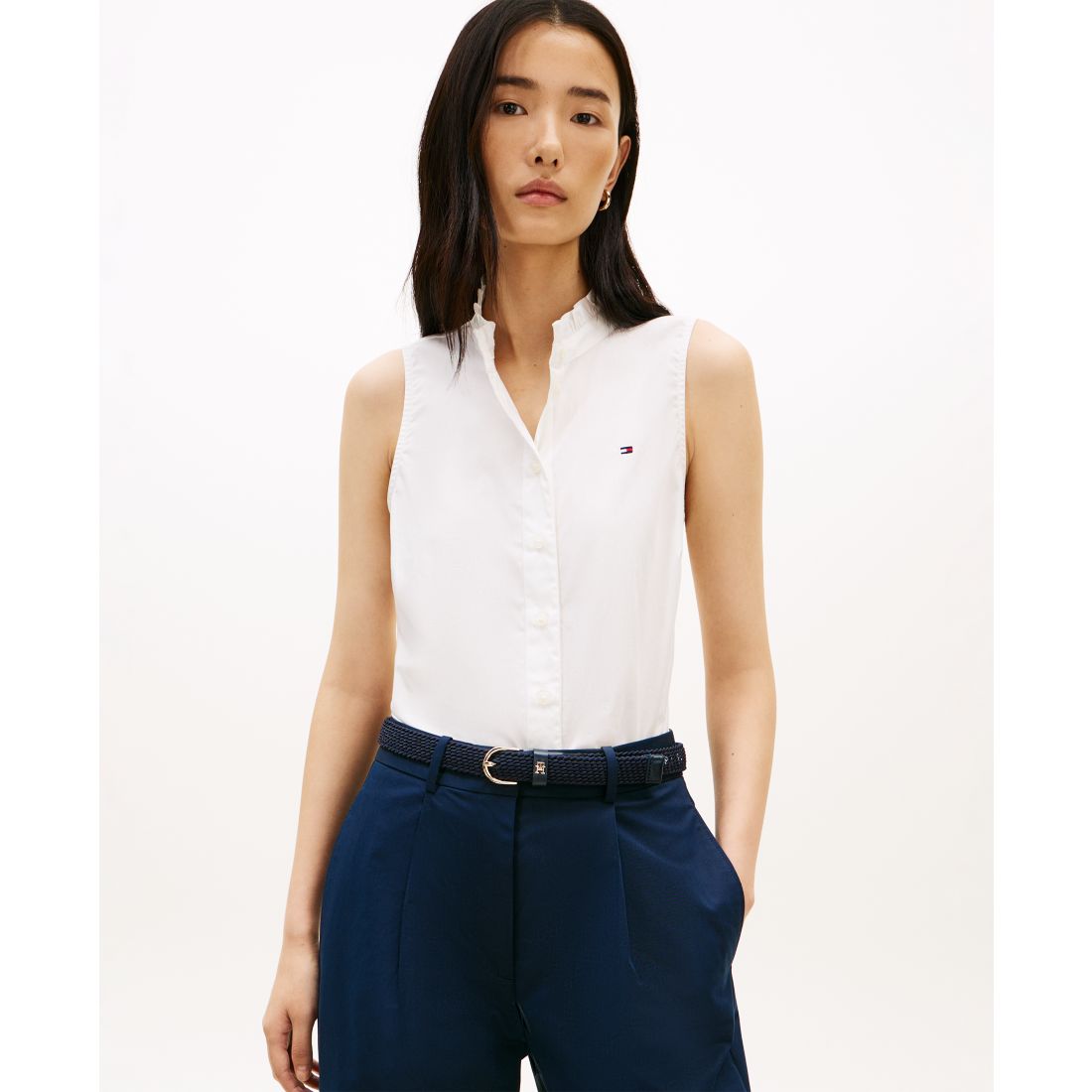 Tommy Hilfiger Women's Classic Frill Sleeveless Shirt