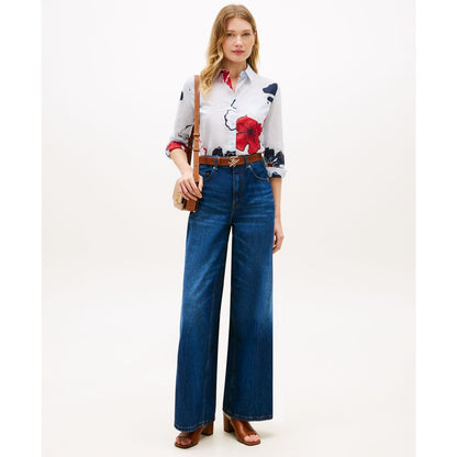 Tommy Hilfiger Women's Printed Button-Front Roll-Tab Shirt