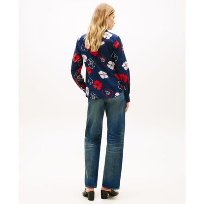 Tommy Hilfiger Women's Printed Button-Front Roll-Tab Shirt
