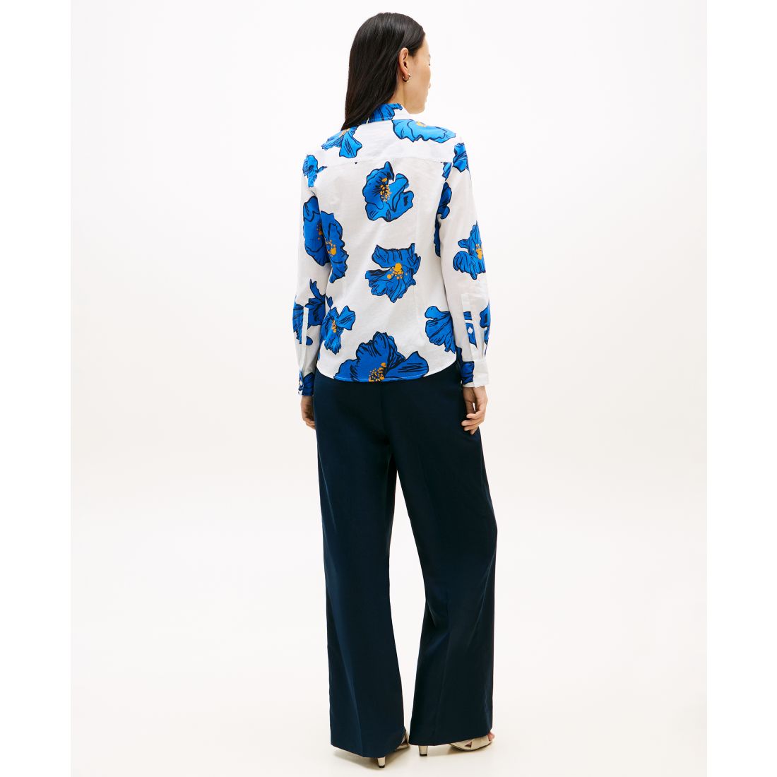 Tommy Hilfiger Women's Printed Button-Front Roll-Tab Shirt