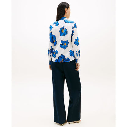 Tommy Hilfiger Women's Printed Button-Front Roll-Tab Shirt