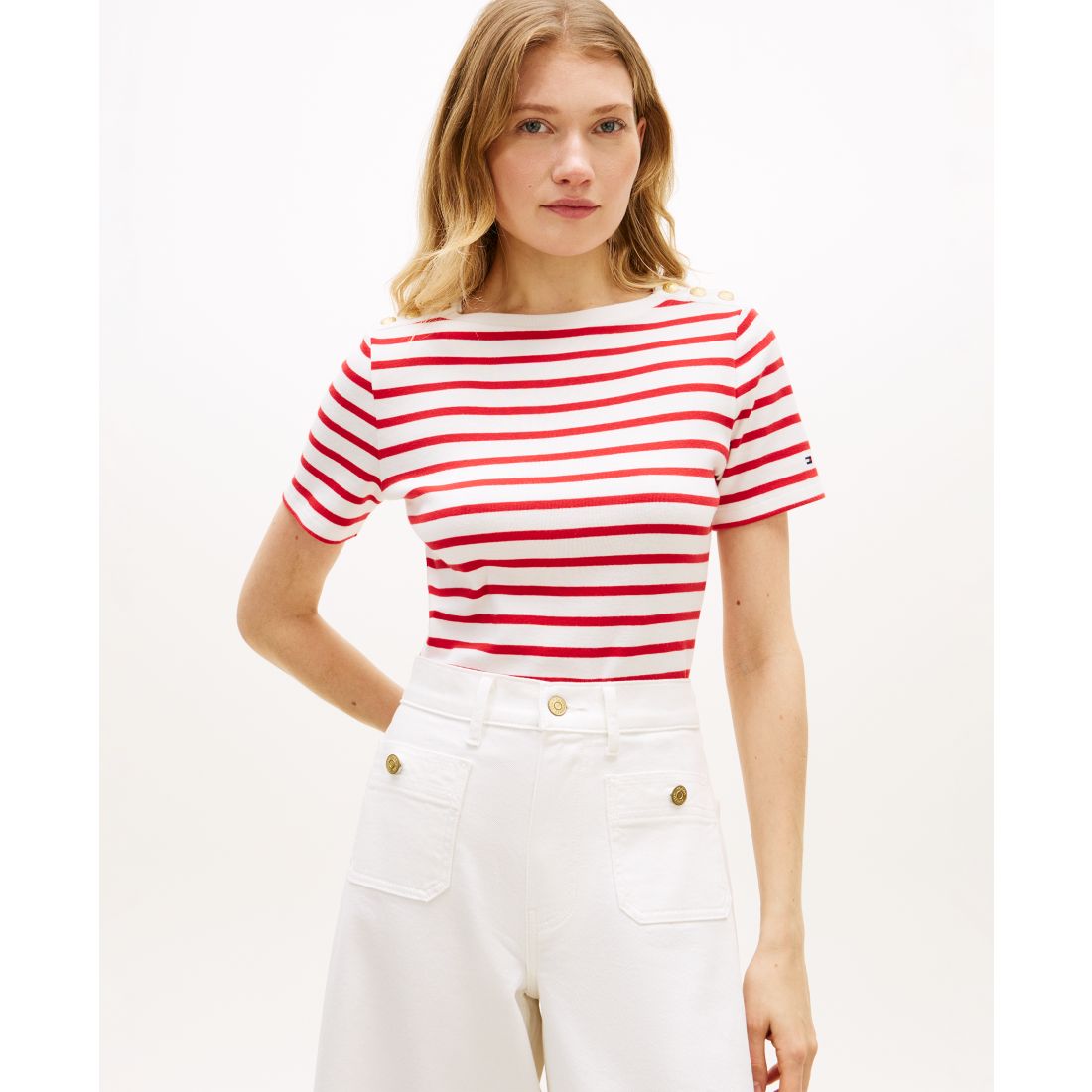 Tommy Hilfiger Women's Ribbed Boxy Crewneck T-Shirt