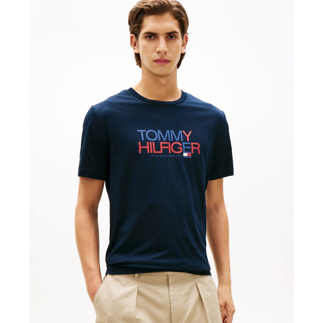 Tommy Hilfiger Men's Brand Love Big Text T-Shirt, Regular and Big & Tall