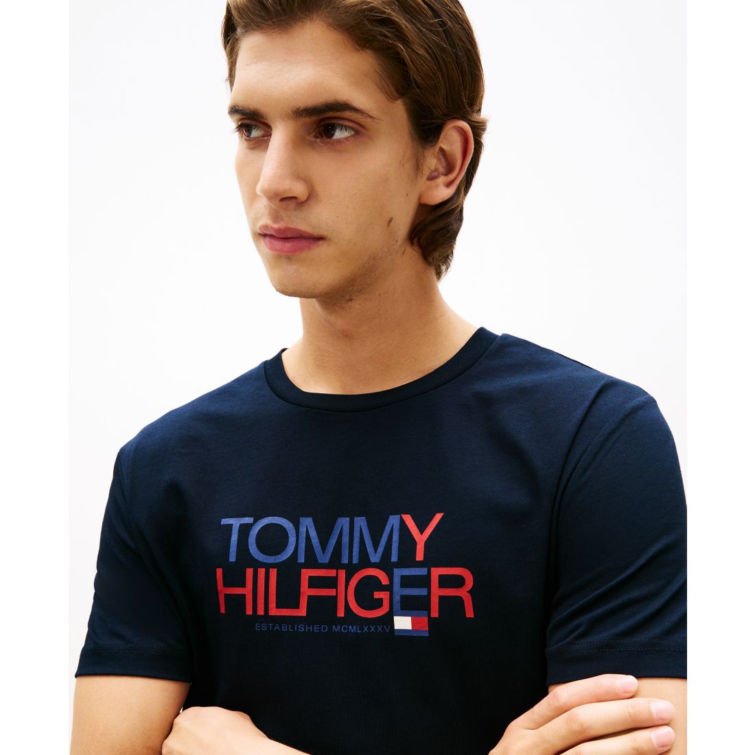 Tommy Hilfiger Men's Brand Love Big Text T-Shirt, Regular and Big & Tall