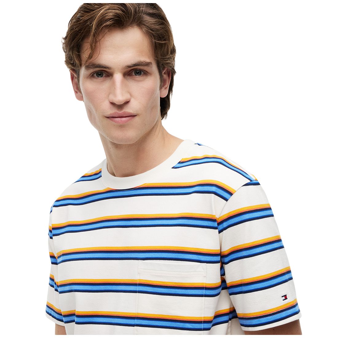 Tommy Hilfiger Men's Yarn-Dyed Multi-Stripe Relaxed-Fit T-Shirt