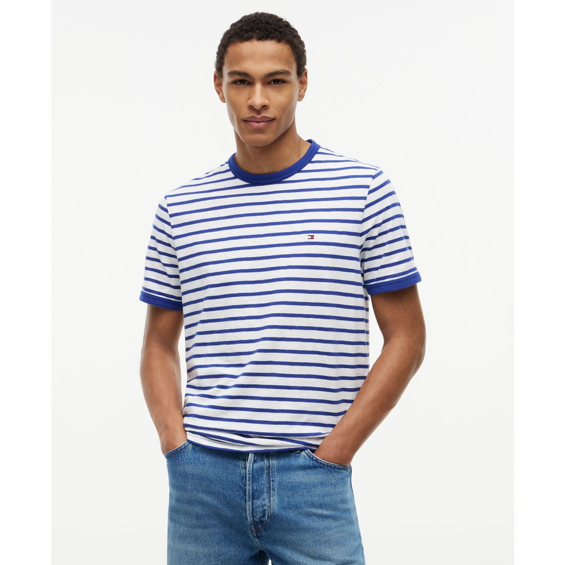 Tommy Hilfiger Men's Slub Yarn-Dye Stripe T-Shirt