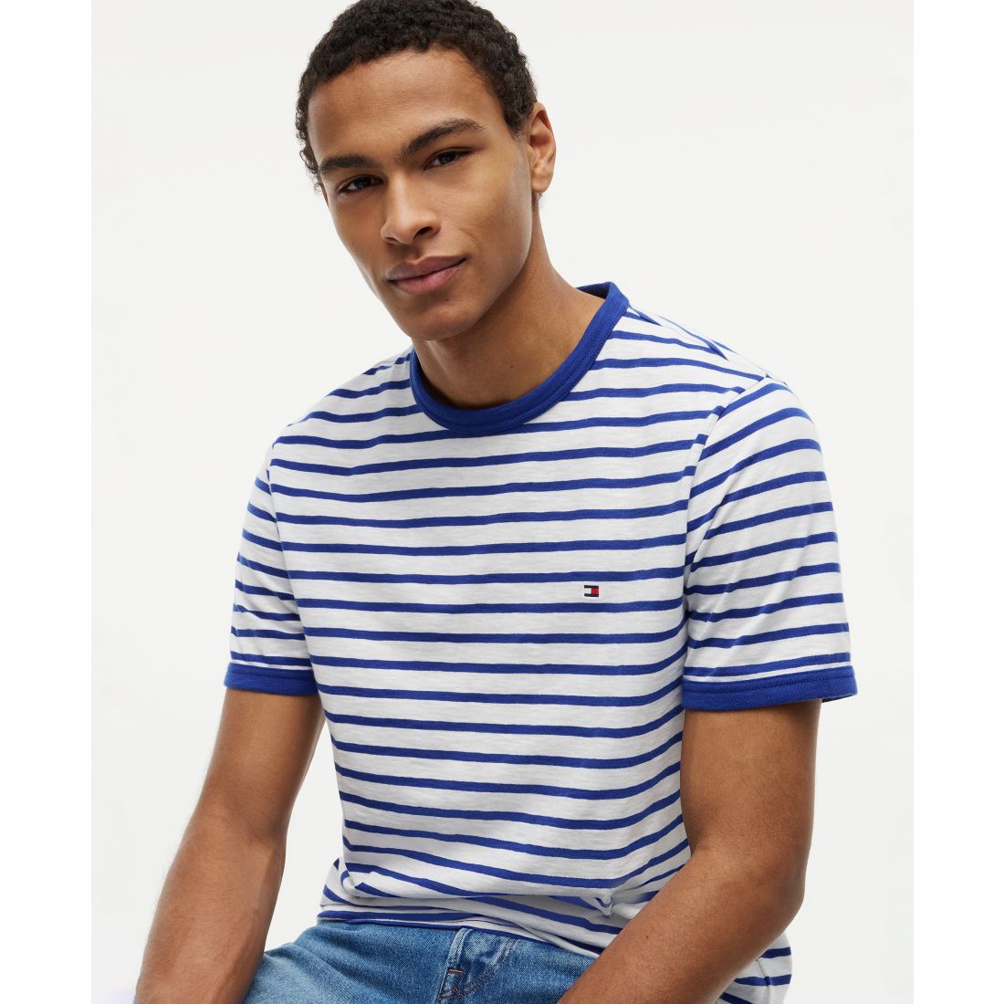 Tommy Hilfiger Men's Slub Yarn-Dye Stripe T-Shirt