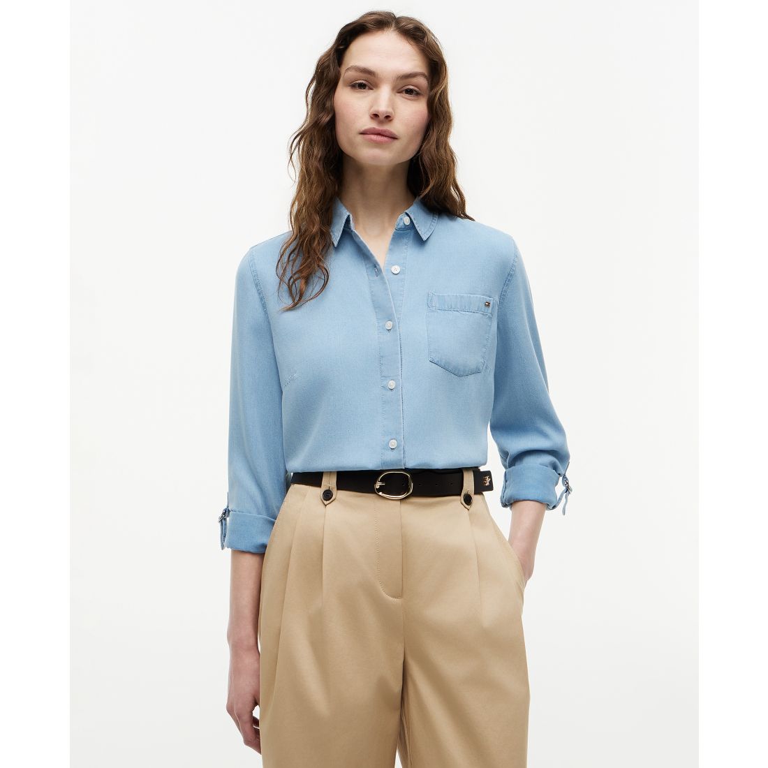 Tommy Hilfiger Women's Roll-Tab Collar Neck Shirt