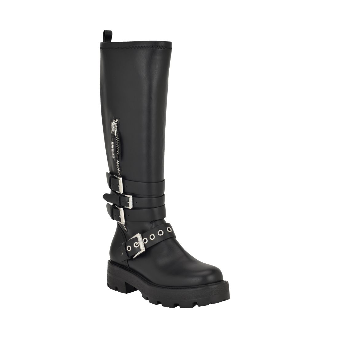 Guess Women's Yanky Tall Buckled Moto Lug Boots