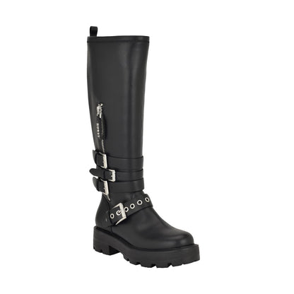 Guess Women's Yanky Tall Buckled Moto Lug Boots