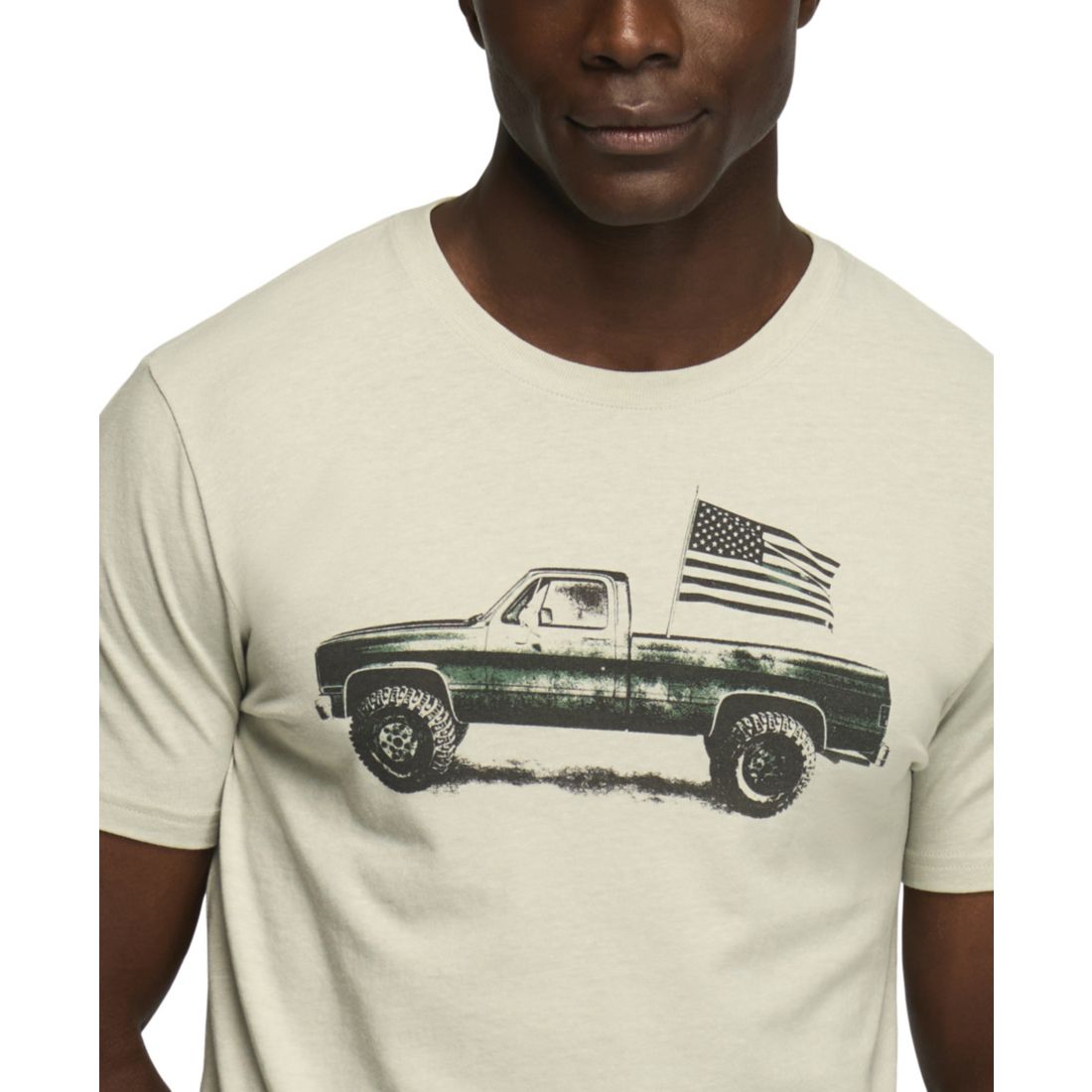 Lucky Brand Men's Flag Truck Graphic Tee