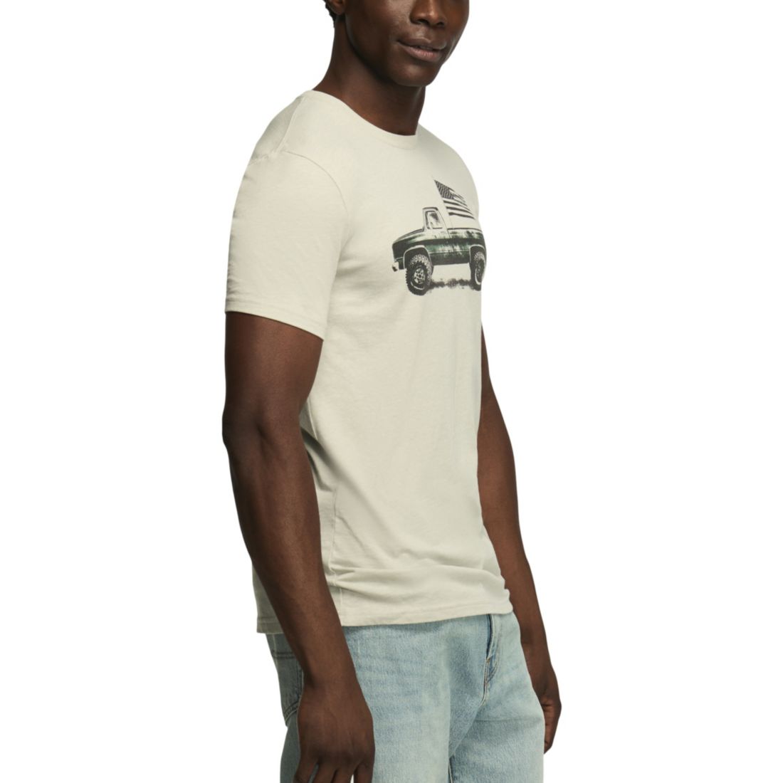 Lucky Brand Men's Flag Truck Graphic Tee