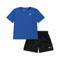 Nike Boys' Toddler 2T-4T Dri-fit Crewneck T-Shirt and Woven Shorts, 2-Piece Set - Black, Blue