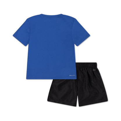 Nike Boys' Toddler 2T-4T Dri-fit Crewneck T-Shirt and Woven Shorts, 2-Piece Set - Black, Blue