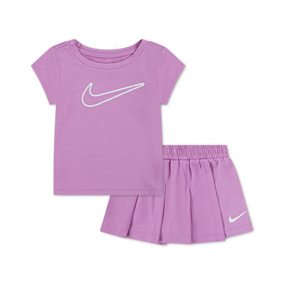 Nike Girls' 2T-4T All Day Play T-Shirt and Skort, 2-Piece Set
