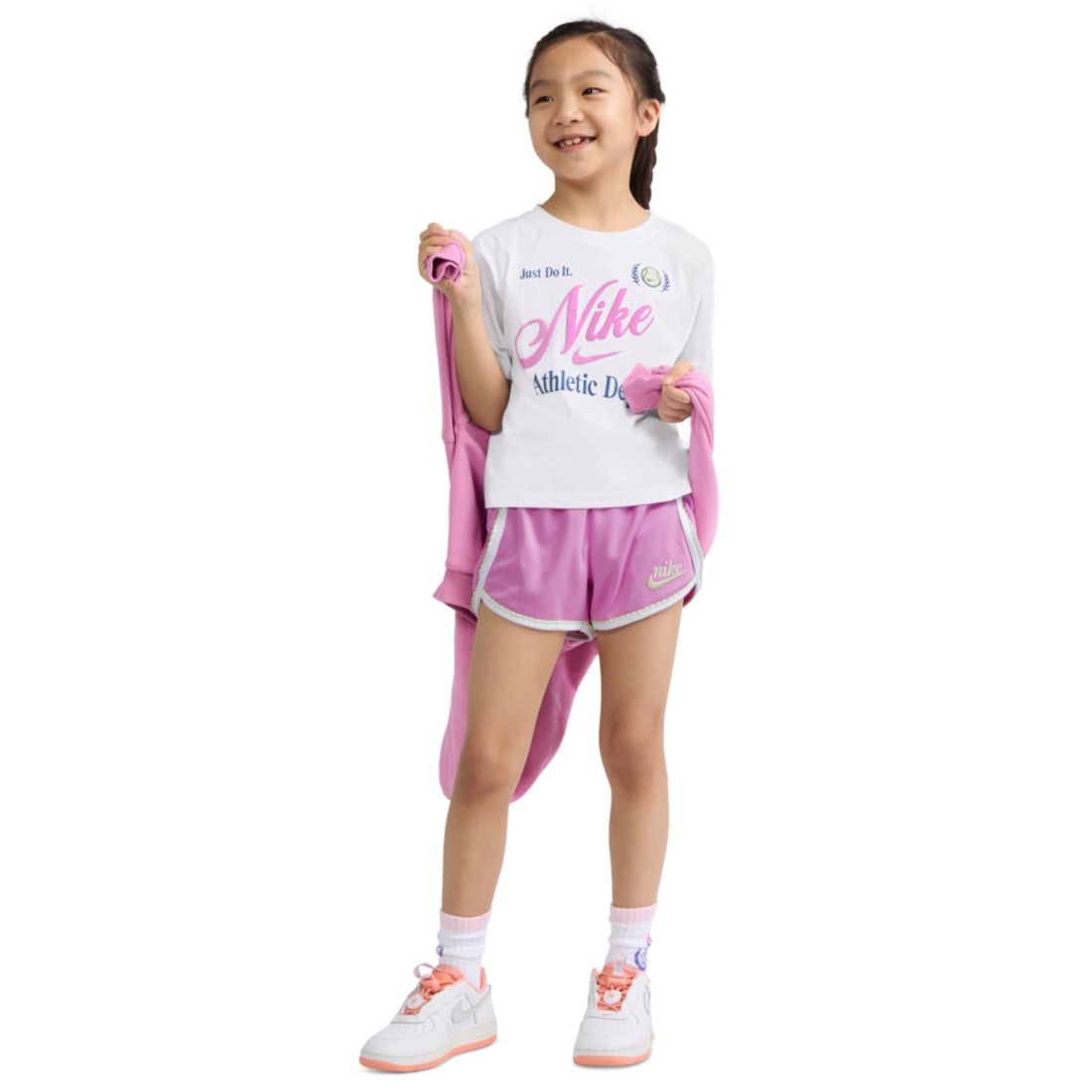 Nike Girls' 4-6X Tennis Lifestyle Crewneck T-Shirt and Shorts, 2-Piece Set