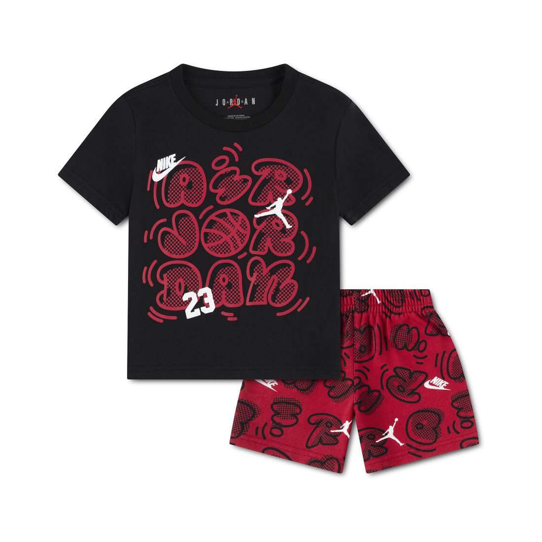 Jordan Boys' Toddler 2T-4T Printed Movement Lines T-Shirt & Shorts, 2-Piece Set