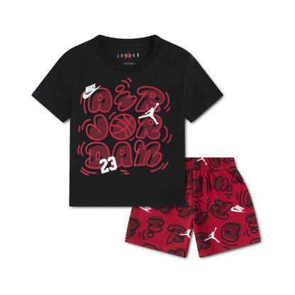 Jordan Boys' Toddler 2T-4T Printed Movement Lines T-Shirt & Shorts, 2-Piece Set