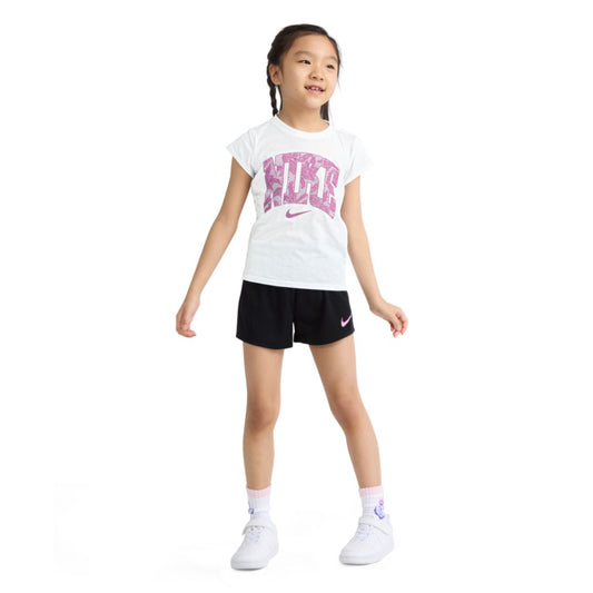 Nike Girls' 4-6X Lace It Up Crewneck T-Shirt and Mesh Shorts, 2-Piece Set