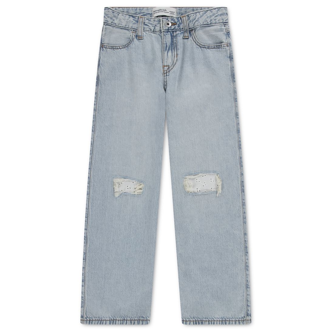 abercrombie kids Girls' High-Rise Destroyed Lace Jeans